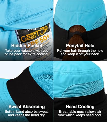 Ponytail Sun Hat for Women with UPF 50+ UV Protection