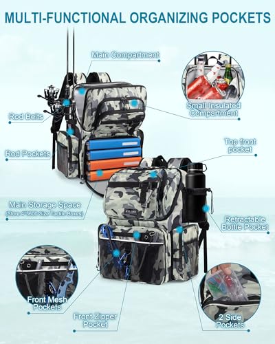 Fishing Backpack with Rod Holders