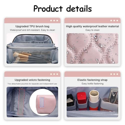 Travel Makeup Bag Cosmetic Bags for Women (3 Count)