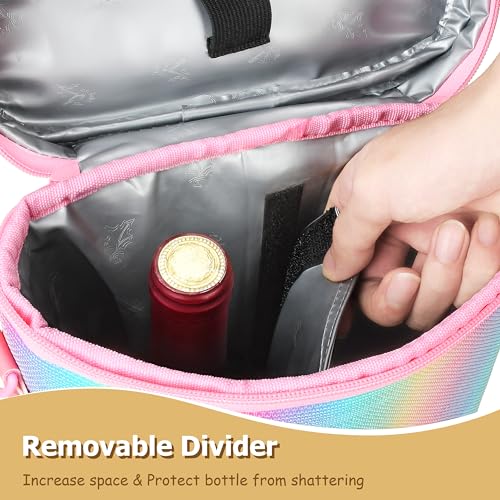 2 Bottle Insulated Wine Tote Carrier Bag