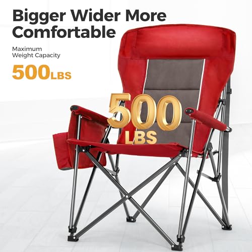 Heavy Duty 550LBS Padded Camping Chairs with Lumbar Support