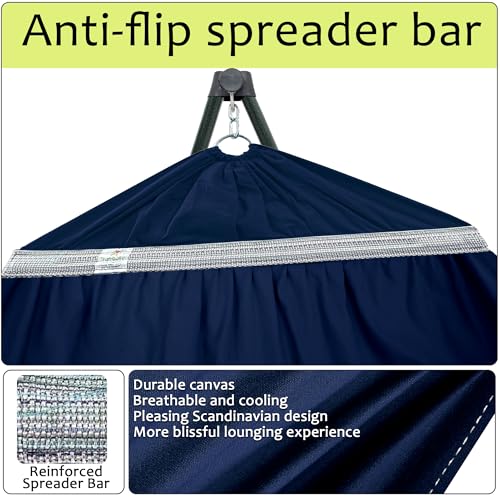 Ultimate Relaxation Portable Hammock Stand with Cotton Canvas Net
