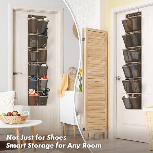 12 Pockets Large Over Door Shoe Organizer (2 Count)