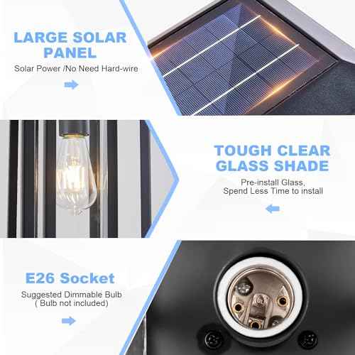 Solar Lamp Post Lights for Outdoor with Pier Mount Base