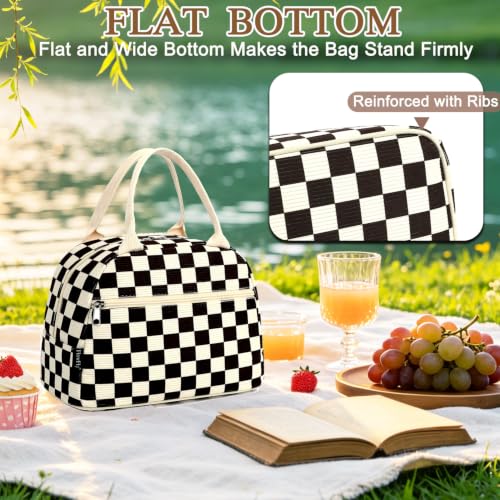Lunch Bag for Women Insulated Lunch Box Corduroy Lunch Tote Cooler for Travel Work Picnic