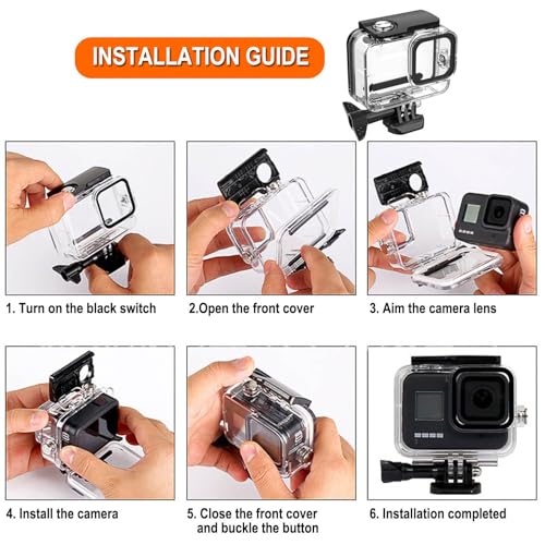 Compatible for Go Pro Hero 8 Black Waterproof Housing Case 60M