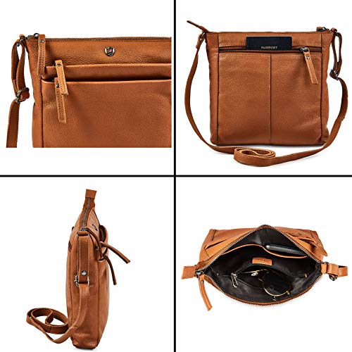 Leather Crossbody Bags for Women Small Genuine Nappa Purse Multi