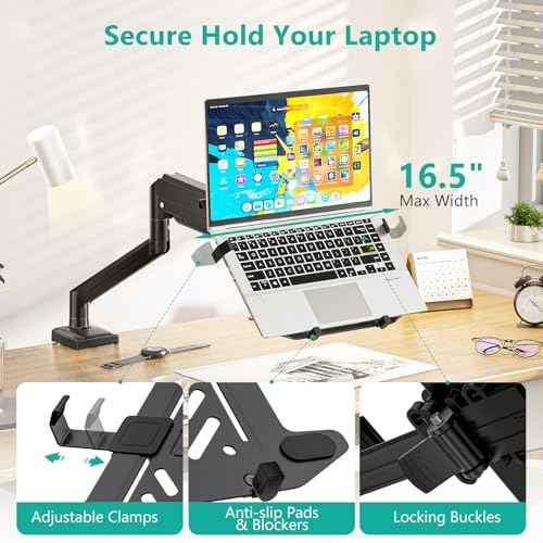 Laptop Desk Mount for 17" Notebook and 34" Screens