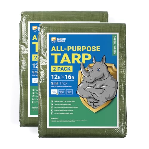 Tarp Green 12x16 Feet Multi Purpose Waterproof Poly Tarp Cover 5mil (384 Sq Ft)