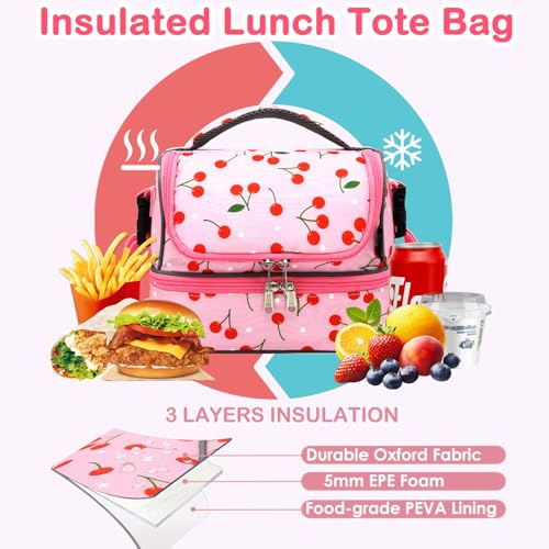 Kids Double Decker Cooler Insulated Lunch Bag Large Tote for Boys