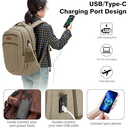 Vintage Canvas Laptop Backpack for Men and Women