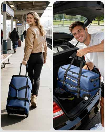 22 Inch Rolling Duffle Bag with Wheels for Men