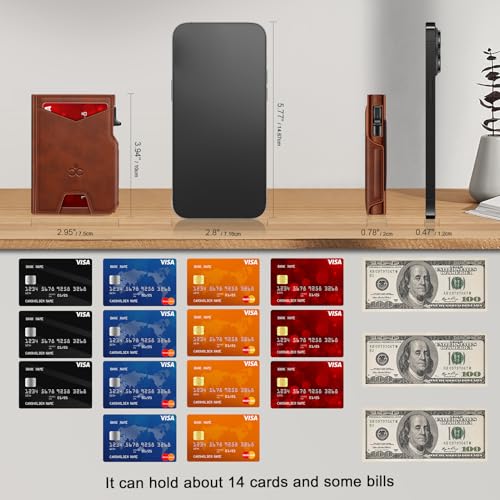Wallet for Men Wallet with Slim Pop Up Card Holder 9 (13 Count)