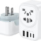 World to US Canada Travel Plug Adapter,Europe/China/Japan/Australia/UK to USA Power Adapter with 2 USB A and 2 USB C Ports, Wall Outlet Power Charger Universal Travel Adapter(1 Pack)