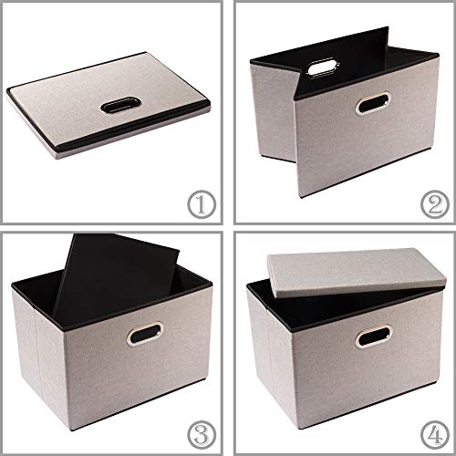 Foldable Storage Bin with Lid [5 (5 Count)