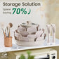 Ceramic Nonstick Pots and Pans Set 19 Piece with Detachable Handle