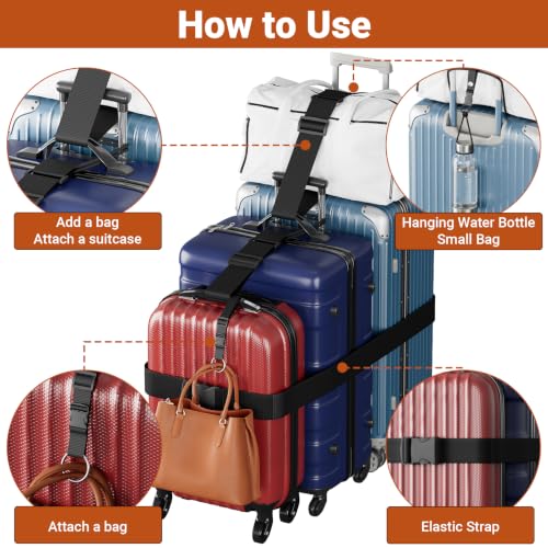 5 Pcs Adjustable Luggage Straps for Suitcases