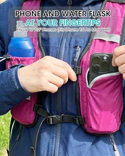 Foldable Small Hiking Backpack with 3 Strap Pockets