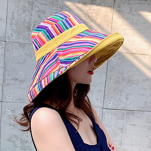 Women Summer Wide Brim Sun Hat Bucket Fishing Hats UV Protection