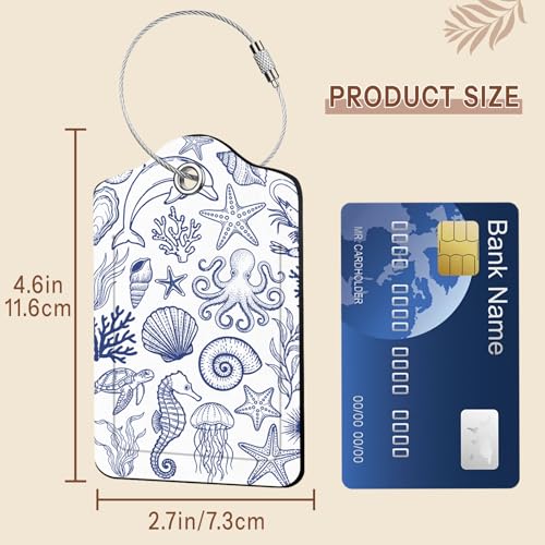 2 Pcs Ocean Sea Fish Luggage Tags for Suitcase (2 Count)