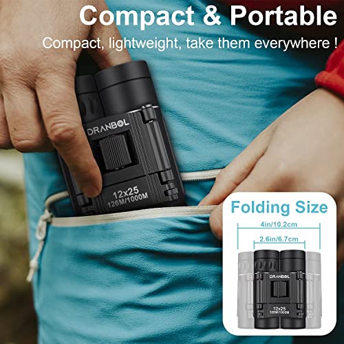 12X25 Mini Pocket Binoculars for Adults Kids