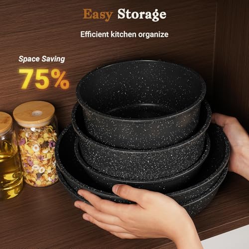 15Pcs Pots and Pans Set Non Stick