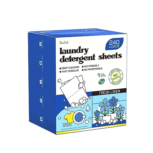 Laundry Detergent Sheets Fresh Linen Scent 240 Loads (240 Count)