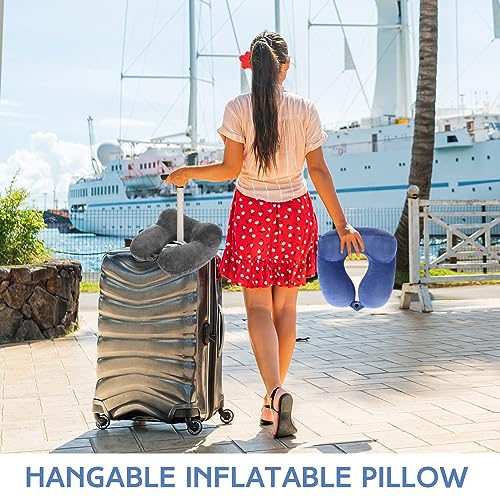 2 Pack Inflatable Travel Neck Pillow for Airplanes (2 Count)