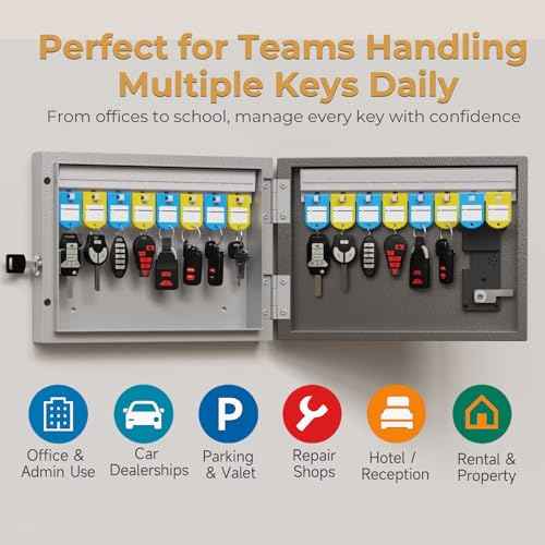 16 Key Lock Box Smart Key Organier Cabinet with Keypad & App for Office