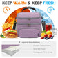 Double Layer Cooler Insulated Lunch Bag Adult Lunch Box Large Tote Bag for Men (Purple)