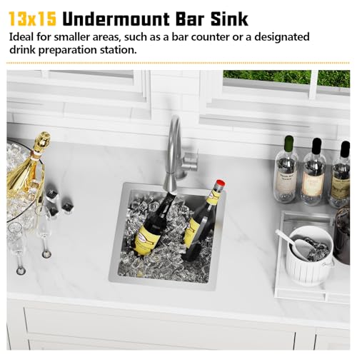 13x15In Stainless Steel Kitchen And Bar Sink