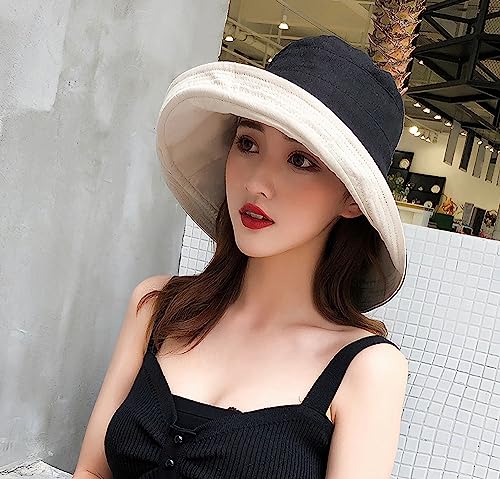 Women Summer Wide Brim Sun Hat Bucket Fishing Hats UV Protection