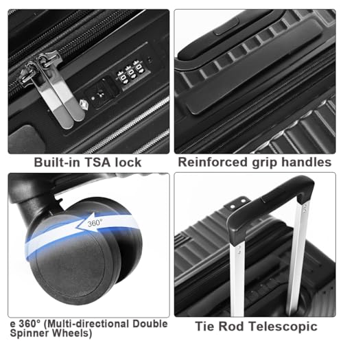 Black Luggage Set 3 Piece (3 Count)