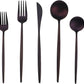 Matte Purple Silverware Set,Gugrida 5-Piece 18/10 Stainless Steel Satin Finish Flatware Set,Kitchen Utensil Set,Tableware Travel Cutlery Set for Camping Office or School Lunch, Dishwasher Safe