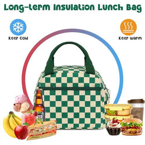 Lunch Box for Women men Insulated Cute Corduroy Lunch bag