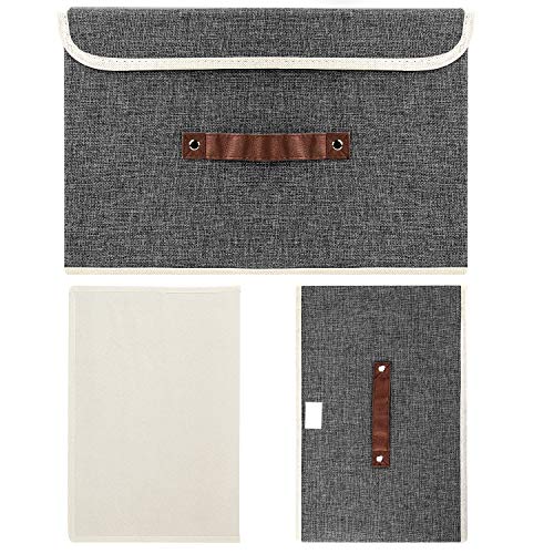 Foldable Storage Boxes with Lids 5 Pack Fabric Storage Bins with Lids (5 Count)