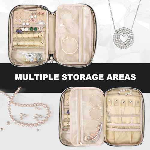 Travel Jewelry Case Organizer for Necklace & Earrings