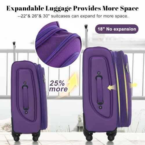 4 Piece Expandable Luggage Set (4 Count)