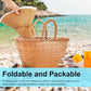 Women Twine Wide Brim Straw Hats Big Floppy Summer Hat Foldable Roll up Cap Beach Sun Hat UPF 50+