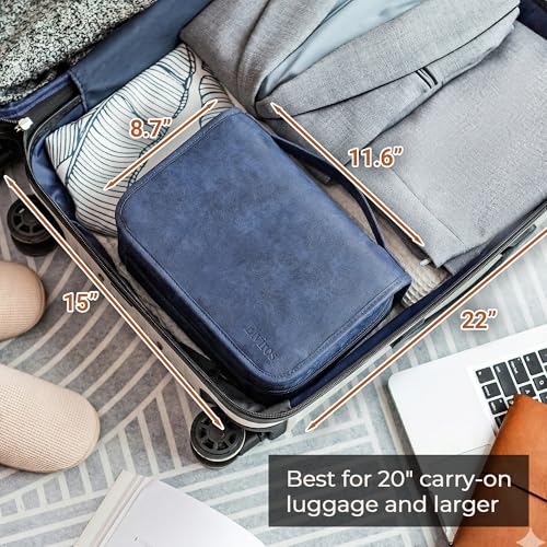 Hanging Toiletry Bag for Men PU Leather Shaving Dopp Kit