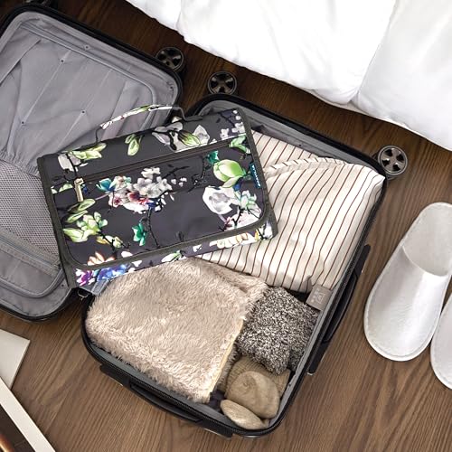 Hanging Toiletry Bag for Women Men Foldable Travel Organizer Floral