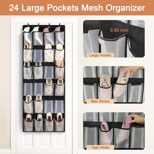 2 Pack Large Over The Door Shoe Organizer (2 Count)