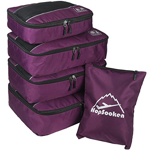 5 Set Packing Cubes for Travel Large Suitcase Luggage Organizer Bags Travel Accessories Vacation 4 Cubes 1 Laundry Pouch Bag (5 Count)