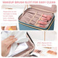 Large Makeup Bag with Mirror Double Layer Travel Make Up Organizer Case