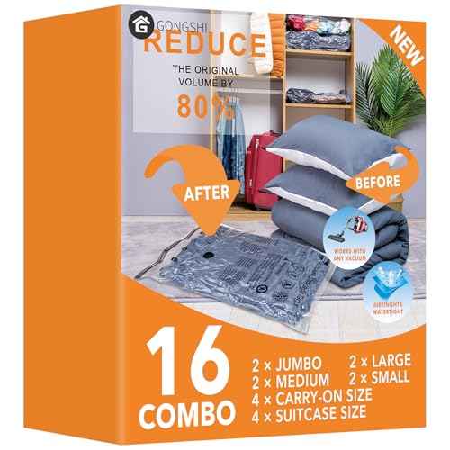 Vacuum Storage Bags for Clothing (16 Count)