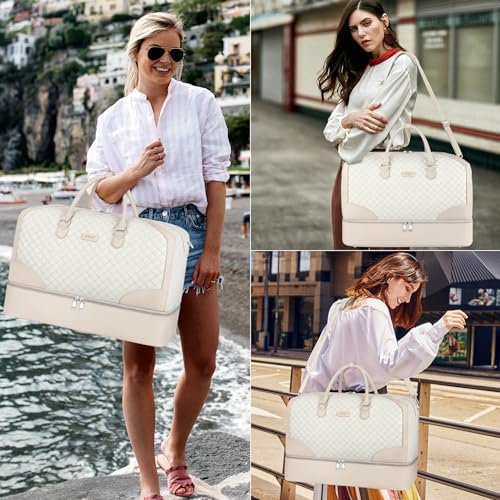 Weekender Bag for Women 21.5" Travel Duffel Large Carry On Bag 3PCS (3 Count)
