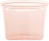 Zip Top Reusable Food Storage Bags | Sandwich Bag [Peach] | Silicone Meal Prep Container | Microwave, Dishwasher and Freezer Safe | Made in the USA