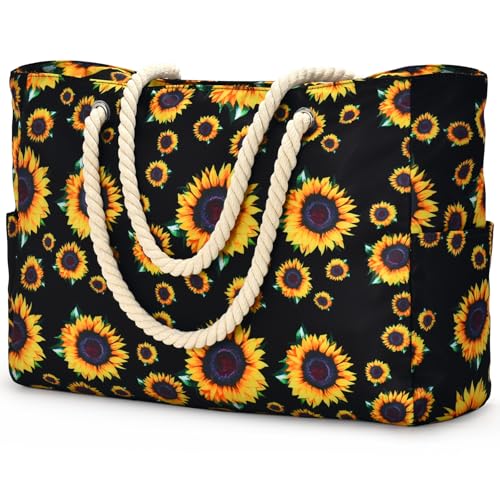 Beach Bag Large Beach Tote Bag for Women Waterproof Sandproof Swim Pool Bag With Zipper