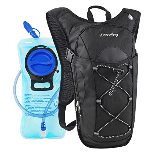Lightweight Hydration Backpack with 2L Water Bladder Water Backpack Hydration Pack for Cycling Running Biking Hiking Backpack Black