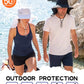 Outdoor UPF50+ Sun Hat Wide Brim Mesh Fishing Hat with Neck Flap